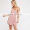 2017 Summer Fashion high quality V neck mini skirt with suspenders
