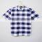 100% cotton latest design concise plaid short sleeve oem custom man shirt
