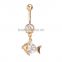 Color Changing Belly Button Ring Piercing Pot Leaf Light Up Body Jewelry