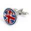 Round Union Jack UK Flag Enamel Cuff Links Men Shirt Cufflinks