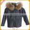 Raccoon Fur Collar Hood Jacket Parka Fur Coat For Kids
