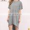 Latest Gray Fashion Sexy Short Sleeve Homewear Pocket Women Dress