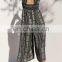 Vintage-inspired Black Long Jumpsuit Ladies Open Back Striped Jumpsuit (17052801)