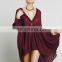 High quality raw hem cotton gauze dress fashion high low tunic dress