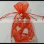 2016 spraying organza fabric for christmas decoration organza bag