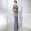 New Fashion Elegant Sheath Gray Chiffon Beaded Long Evening Dresses LX383