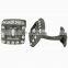 black nickel brass crystal cufflinks