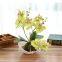 Creative Decoration Artificial Plants 3 Branches Silk Orchid Pot