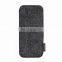 Factory wholesale school office grey Felt pen bag with zipper top