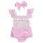 Wholesale 2018 fashion baby clothes soft cotton romper ruffle sleeve baby romper suit