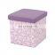 RTS Modern Living room furniture waterproof Printing pvc leather foldable ottoman storage box