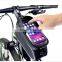 Waterproof bike handlebar bag accessories storage bicycle bag with 6 inch phone screen .