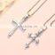 Wholesale Personalized Diamond Crystal Women silver 925 Sterling Silver Letter Initial Necklace