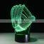 3D Night Light Lamp Acrylic Colorful Mitt Baseball Glove Sports Touch Switch