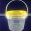 PP material food grade round shape 600ml clear plastic bucket