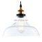 Retro Pendant Light Brushed Nickel Fixture with Clear Glass Shade Adjustable Ceiling Wire