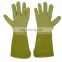 HANDLANDY Green Pigskin Leather Thorn Proof Rose Pruning Yard Work Gloves Long Gardening Gloves For Men Women