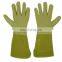 HANDLANDY Green Pigskin Leather Thorn Proof Rose Pruning Yard Work Gloves Long Gardening Gloves For Men Women