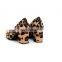 Ladies High Block Heels Handmade Leopard Print Design Pumps Sandals Shoes Women Footwear Shoe