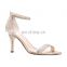 ladies handmade high heel glitter ankle strap open toe sandals shoes women decorated sandals high heel shoe