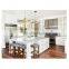 Custom I shaped euro antique wood white style small kitchen cabinet