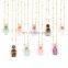 Natural Jade Natural Amethyst Perfume Essential Oil Bottles Rose Quartz Crystal Perfume Bottle Pendant Necklace