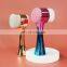 2 in 1 Portable Double Sided Fiber Bristle Silicone Face Brush Facial Cleansing Brush with Electroplating gradientHandle