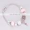 2022 New Women Colored Glaze Beaded Handmade Adjustable Silver Plated Bracelet