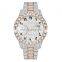 Top Luxury brand all -ice diamond girl watch pink digital round dial pink digital watch hip -hop rap jewelry