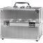 Silver Aluminum Hair extension carrying case,Aluminum makeup storage boxes,travel cosmetic organizer makeup artist train case