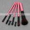 5pcs Wood Handle Makeup Brush Set With Stand-by Sponge Brush for Girls and Women