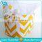 Custom Chevron Pattern Zig Zag Print Canvas Storage Basket Fabric Organizer/Chevron Easter Basket With Bow                        
                                                Quality Choice