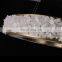 Modern Large Luxury Round Natural Stone LED Crystal Chandelier Pendant Lighting For Hotel Villas Hall