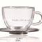 CE/EU/FDA/SGS/LFGB MOUTH BLOWN DOUBLE WALL COFFEE/TEA GLASS CUP AND SAUCER