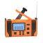 BSG-168(new)Multifunction Solar Emergency Radio with Power Bank, Hand Crank, 4000/8000mAh Battery, SOS Alarm, Flashlight & iPhone 15 Charging