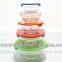 Set of 5 pcs glass mixing salad bowl with colorful plastic lid                        
                                                Quality Choice