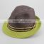 Wholesale fedora hat In stock European Style short Brim Unisex 100% polyester cheap Fedora felt Hats 4colors Free size