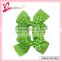 Double layers ribbon bow hairgrips friendly clover grosgrain ribbon hair accessories (SYC-0050)