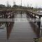 wood outdoor railing/fence rail around river