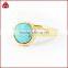 Natural Gold filled Ring with 8mm Turquoise stone Gemstone ring
