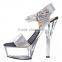 8 Inch High Heel Rhinestone Stilettos Ladies Fashion Sexy Crystal Shoes Hand Made Clear PVC Slippers                        
                                                Quality Choice