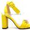 latest high heel slingback comfortable lady sandals with gold button