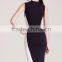 Women Geometry Design Sleeveless O-Neck Stretchy Evening Slim Dress