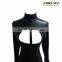 Evening Black PU Open Front Open Crotch Bodycon Jumpsuit