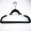 hot sale flocking hangers top grade black velvet men coat hangers clothes clothing hanger