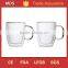 Double-wall insulated 12-ounce glass mug with handle