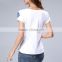 Chinese blue and white porcelain style short sleeve T-shirt of skin tight women's short sleeve t shirt