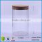 60oz/1800ml Clear Straight Sided Round Glass Display Bottles With Cork Lid