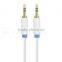 3.5mm Male [AUX] Stereo Audio Cable - Flexible White Metal Shell Auxiliary Cable for IPhone