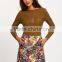 2016 latest fall floral body-con micro mini skirt